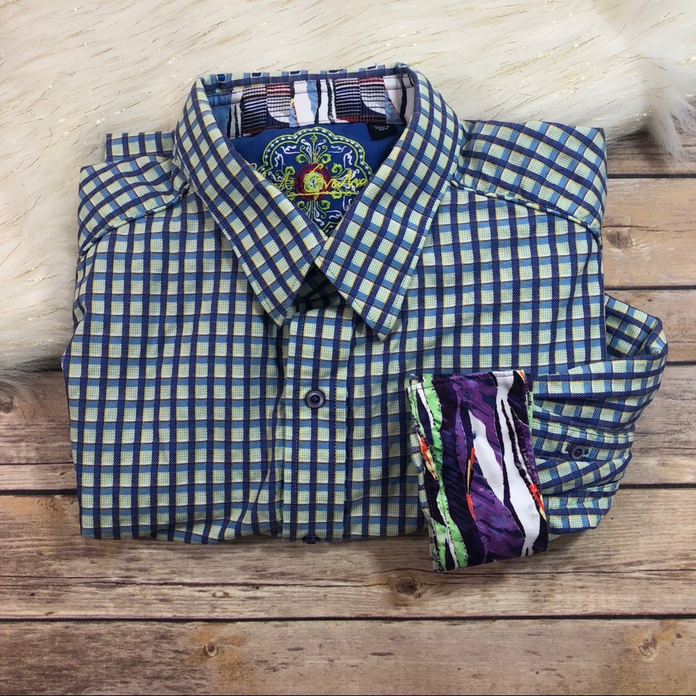 Robert Graham Plaid & Checks Button Up Dress Shirt